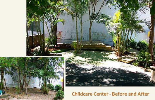 childcare center playground - before and after