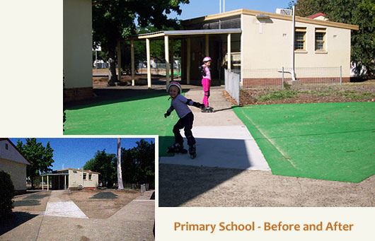 Primary school playground - before and after