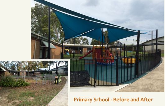 Primary school playground - before and after