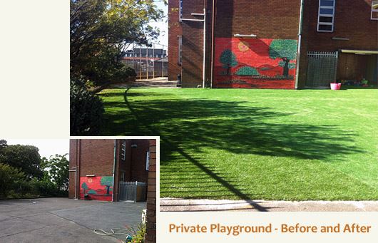 Private playground - before and after